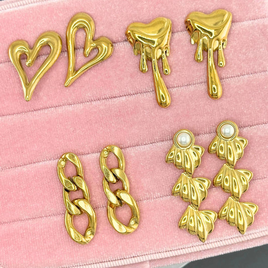 Beautiful trendy Love heart earring studs