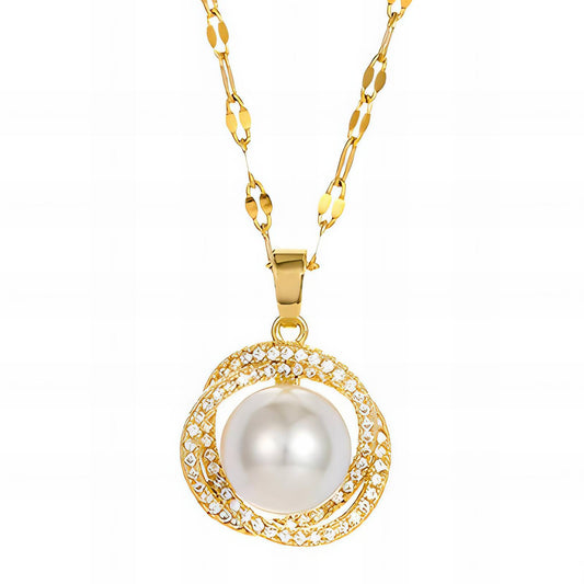 18K Gold Plated necklace with pearl pendant
