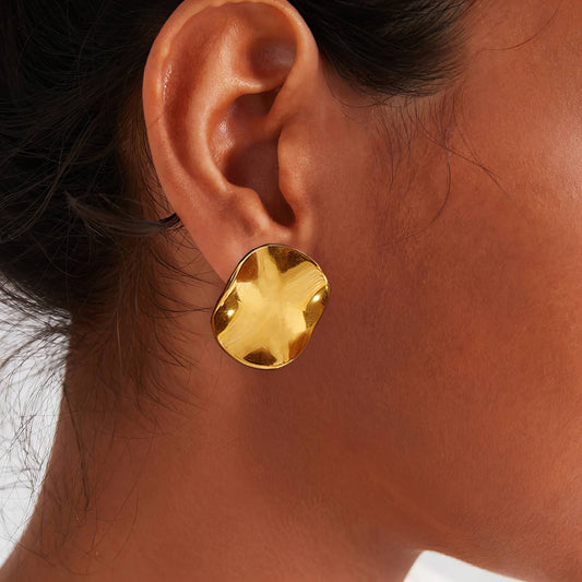 Trendy abstract earring studs