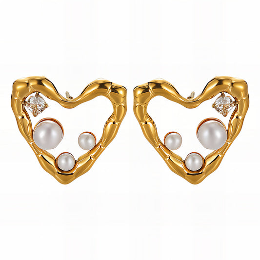 Hearts and pears earring studs