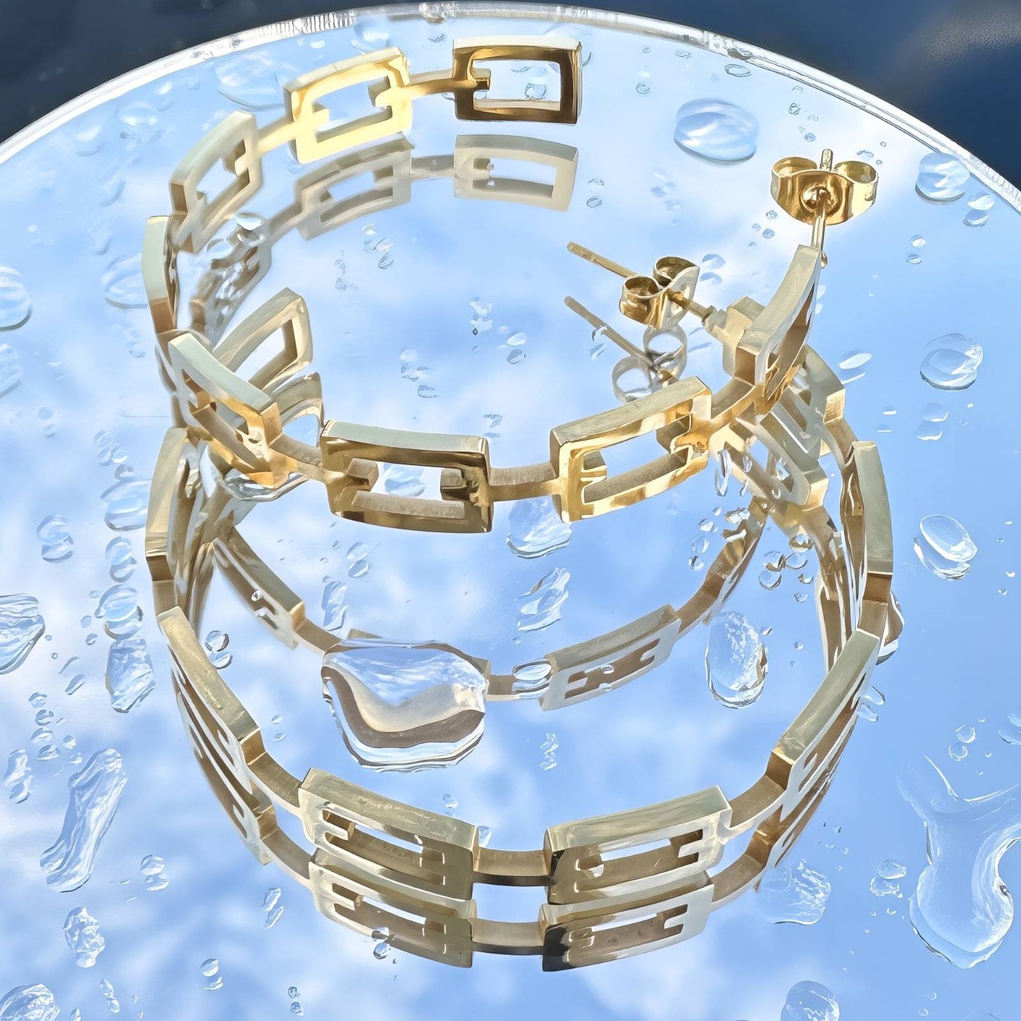 Beautiful large link earrings