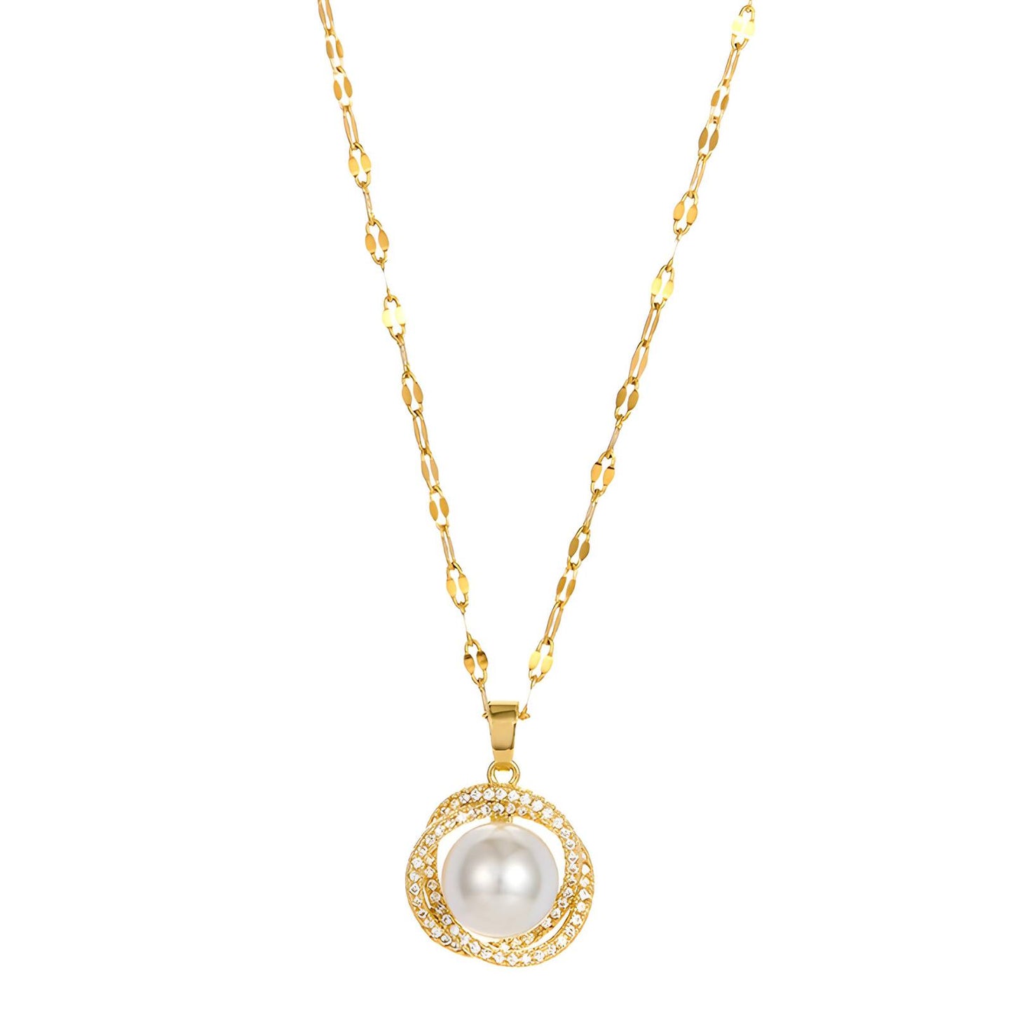 18K Gold Plated necklace with pearl pendant