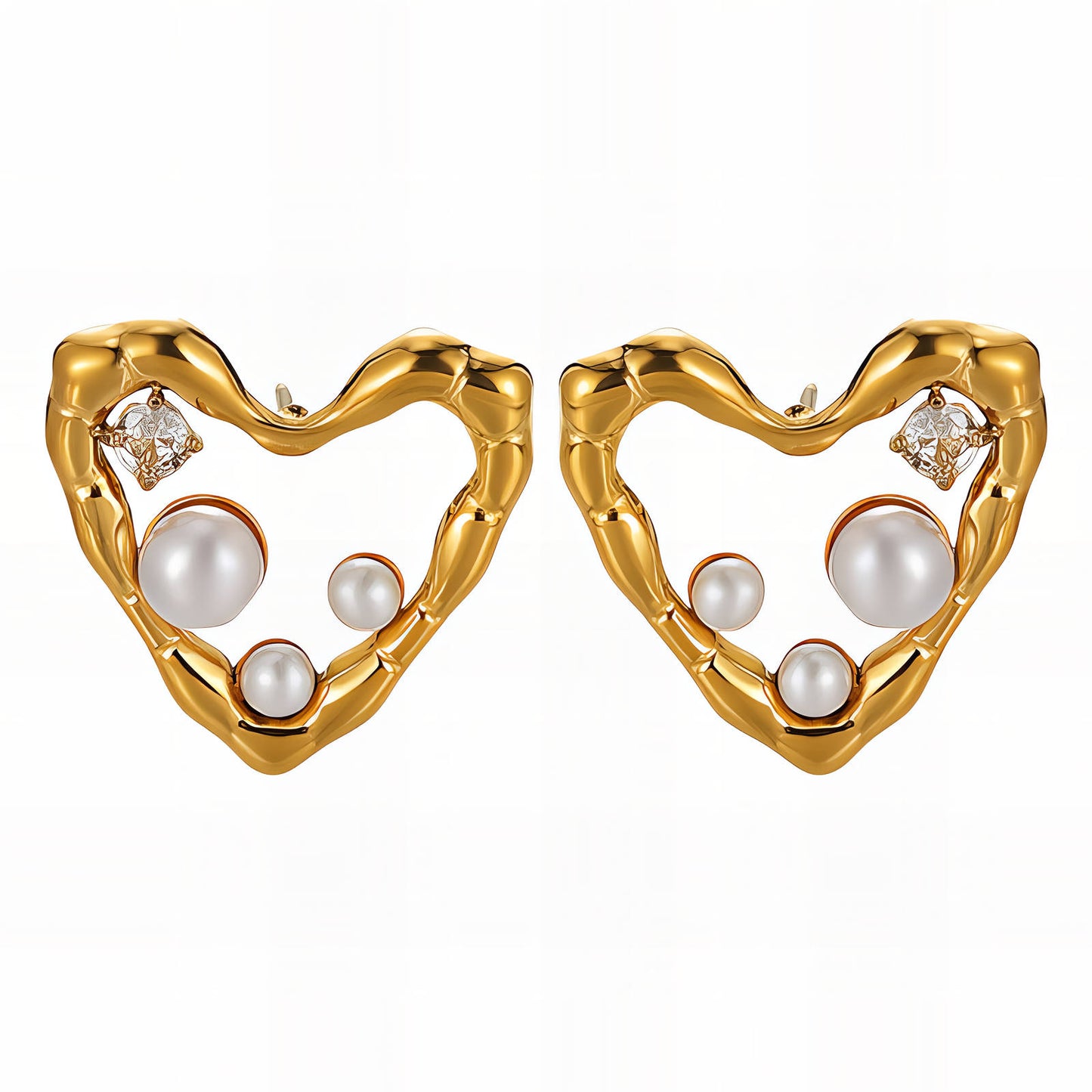 Hearts and pears earring studs