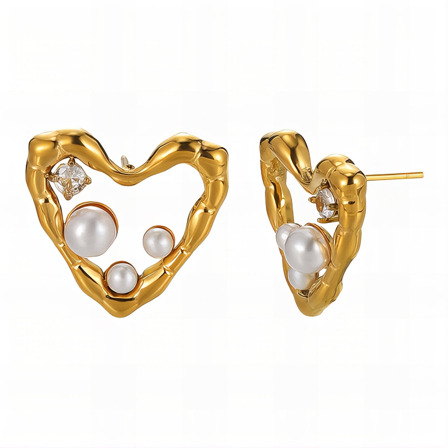 Hearts and pears earring studs