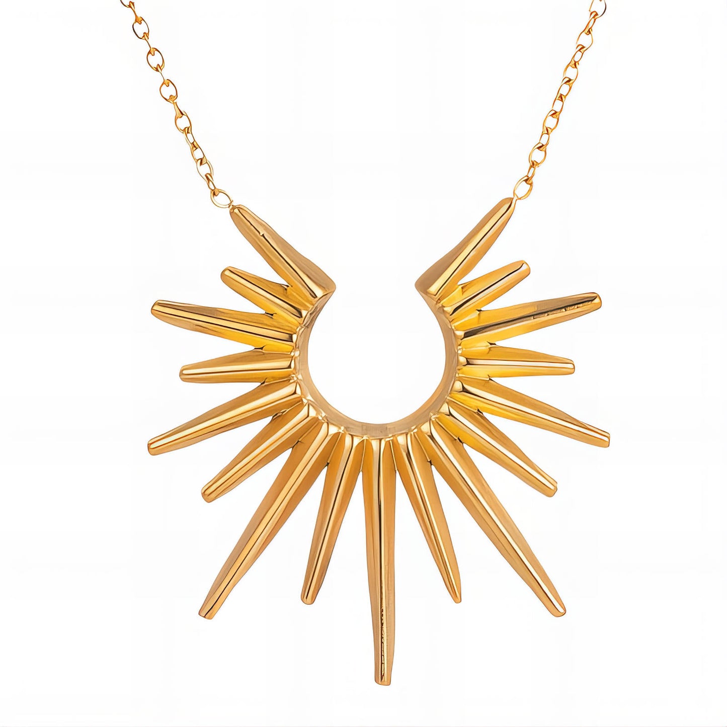 18K gold plated necklace with sun pendant