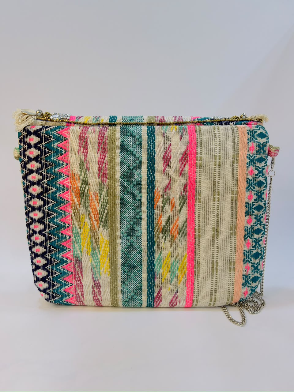 Colorful Bohemian Banjara Beaded Handbag Rainbow